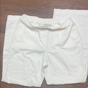 Kim Rogers White Elastic Waist Pants